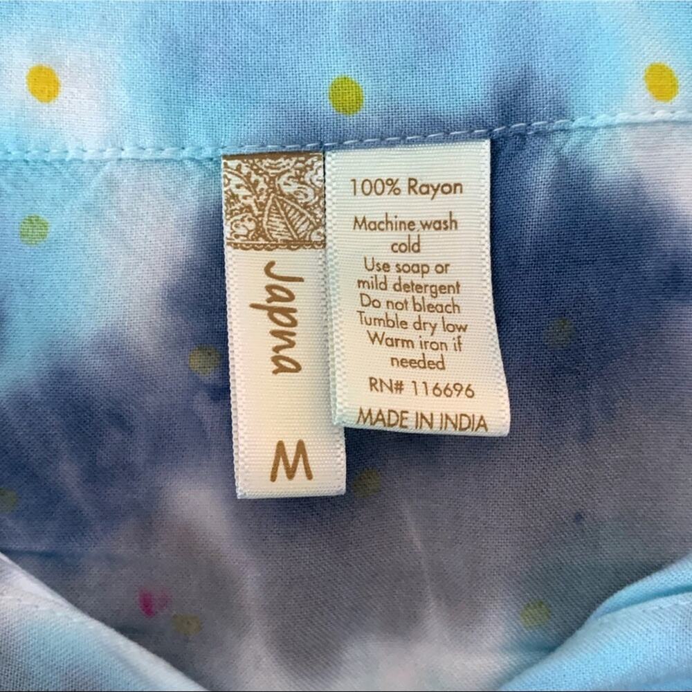 Handmade Custom Dyed Upcycled Japna Button Up Tee - Picture 6 of 6